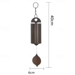 The Deep Resonance Serenity Bell, Heroic Windbell, Outdoor Wind Chime Garden Decoration, Retro Metal Leaves Wind Chime
