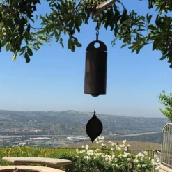 The Deep Resonance Serenity Bell, Heroic Windbell, Outdoor Wind Chime Garden Decoration, Retro Metal Leaves Wind Chime