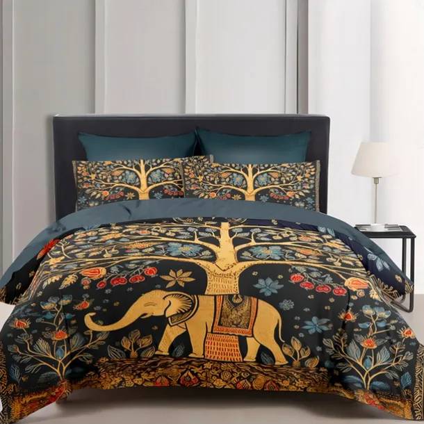 The Tree of Life Vintage Pattern Duvet Cover Set Set Soft 3-Piece Luxury Cotton Bedding Set Home Decor Gift King Queen Duvet Cover