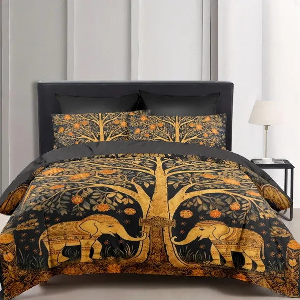 The Tree of Life Vintage Pattern Duvet Cover Set Set Soft 3-Piece Luxury Cotton Bedding Set Home Decor Gift King Queen Duvet Cover