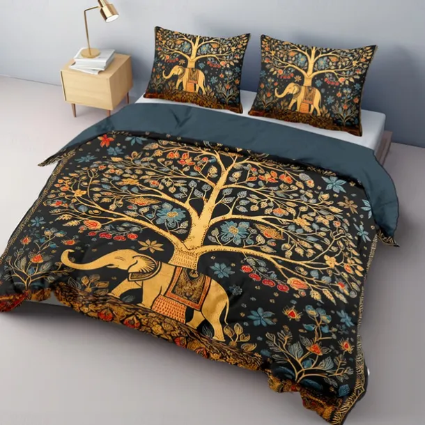 The Tree of Life Vintage Pattern Duvet Cover Set Set Soft 3-Piece Luxury Cotton Bedding Set Home Decor Gift King Queen Duvet Cover