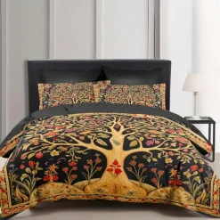 The Tree of Life Vintage Pattern Duvet Cover Set Set Soft 3-Piece Luxury Cotton Bedding Set Home Decor Gift King Queen Duvet Cover