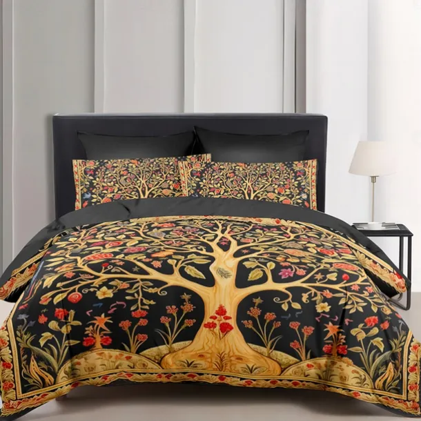 The Tree of Life Vintage Pattern Duvet Cover Set Set Soft 3-Piece Luxury Cotton Bedding Set Home Decor Gift King Queen Duvet Cover