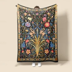 The Tree Of Life Vintage Pattern Super Soft Throws Blanket,Novelty Flannel Throw Blankets Warm Printed All Seasons Gifts Home Decor Big Blanket