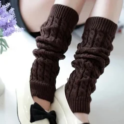 Thermal Knitted Leg Warmer, Cute Knee High Socks, Winter Preppy Style Thermal Baggy Leg Warmer