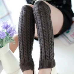Thermal Knitted Leg Warmer, Cute Knee High Socks, Winter Preppy Style Thermal Baggy Leg Warmer