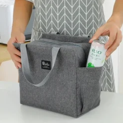 Thick Insulation Lunch Bag Bento Bag Portable Ice Pack And Toilet Bag. Insulated Lunch Box Bag With Little Bear Logo