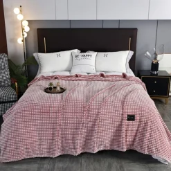 Thickened Solid Color Pineapple Checked Flannel Blanket Coral Velvet Sofa Cover Blanket Air Conditioning Blanket Nap Blanket