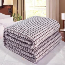 Thickened Solid Color Pineapple Checked Flannel Blanket Coral Velvet Sofa Cover Blanket Air Conditioning Blanket Nap Blanket