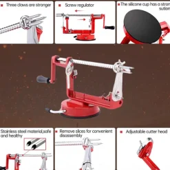 Three in One Multi-Function Hand-cranked Apple Peeler Apple Peeler Fruit Peeler Peeled and Coreless Sliced