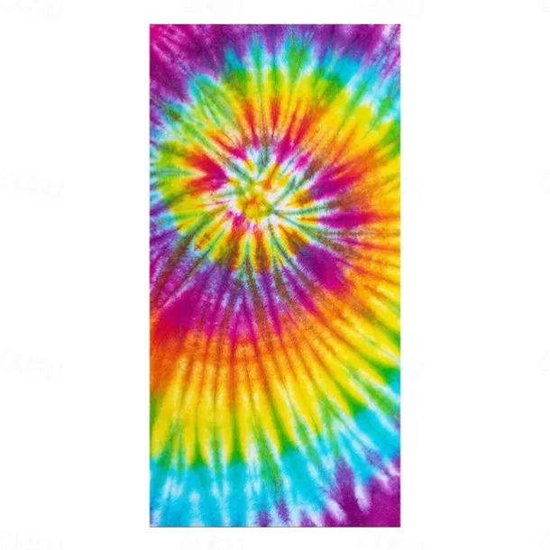 Tie Dye Beach Towel, Sand Free Hippie Color Beach Towels Oversized, Sup Soft Large Bath Towel, Water Absorbent Bathroom Towel for Men, Women, Travel, Swim, Camp, 32 x 64 Inch