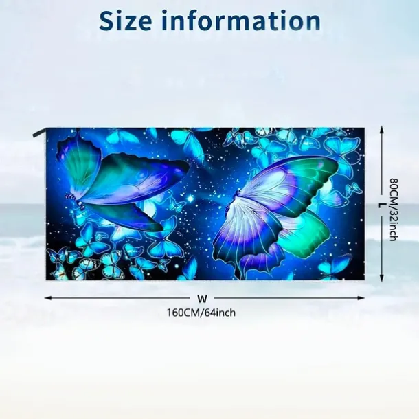 Tie Dye Beach Towel, Sand Free Hippie Color Beach Towels Oversized, Sup Soft Large Bath Towel, Water Absorbent Bathroom Towel for Men, Women, Travel, Swim, Camp, 32 x 64 Inch