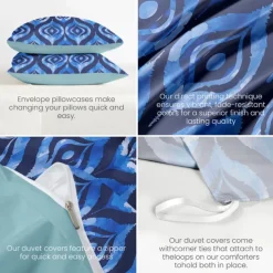 Tie-Dye Style Set Soft 3-Piece Luxury Cotton Bedding Set Home Decor Gift King Queen Duvet Cover