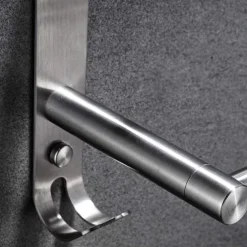 3-Tier Towel Rail with Hooks for Bathroom Wall Mounted Stainless Steel Towel Bar Brushed Nickel Towel Rack Rustproof Towel Bar 40/50/60CM(Silvery)