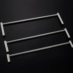 3-Tier Towel Rail with Hooks for Bathroom Wall Mounted Stainless Steel Towel Bar Brushed Nickel Towel Rack Rustproof Towel Bar 40/50/60CM(Silvery)