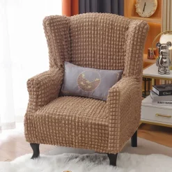 Tiger Stool Cover Burgundy Seersucker Soft Elastic Modern All-wrap Tiger Bench Cover Stool Cover Plaid Sofa Chair Cover