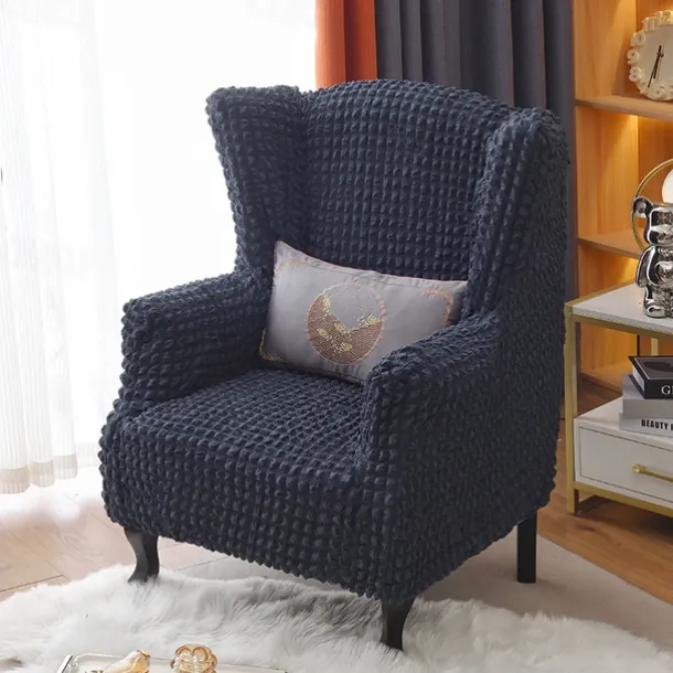 Tiger Stool Cover Burgundy Seersucker Soft Elastic Modern All-wrap Tiger Bench Cover Stool Cover Plaid Sofa Chair Cover