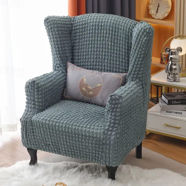 Tiger Stool Cover Burgundy Seersucker Soft Elastic Modern All-wrap Tiger Bench Cover Stool Cover Plaid Sofa Chair Cover