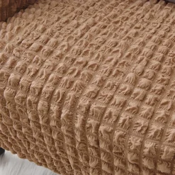 Tiger Stool Cover Burgundy Seersucker Soft Elastic Modern All-wrap Tiger Bench Cover Stool Cover Plaid Sofa Chair Cover