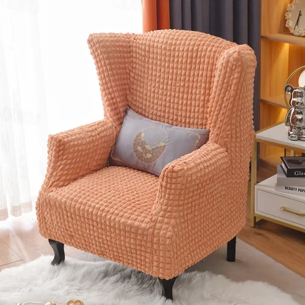 Tiger Stool Cover Burgundy Seersucker Soft Elastic Modern All-wrap Tiger Bench Cover Stool Cover Plaid Sofa Chair Cover