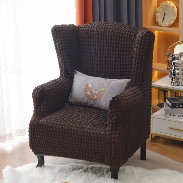 Tiger Stool Cover Burgundy Seersucker Soft Elastic Modern All-wrap Tiger Bench Cover Stool Cover Plaid Sofa Chair Cover