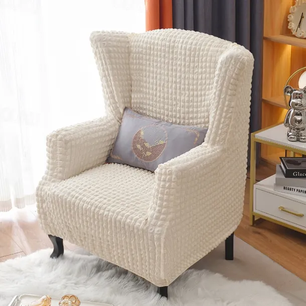 Tiger Stool Cover Burgundy Seersucker Soft Elastic Modern All-wrap Tiger Bench Cover Stool Cover Plaid Sofa Chair Cover