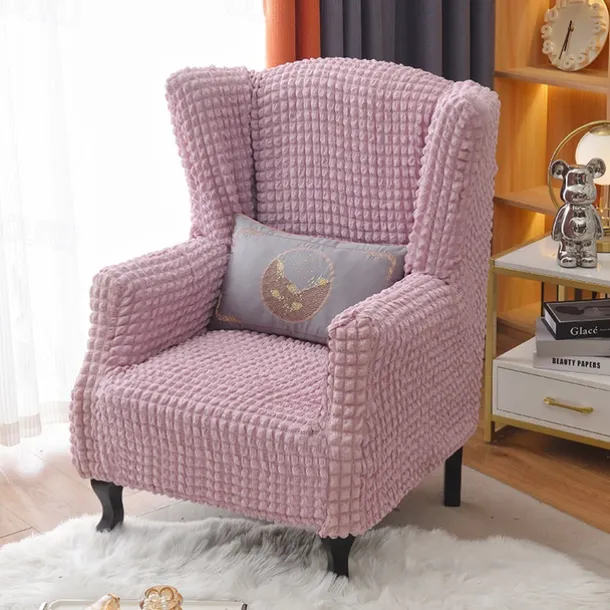 Tiger Stool Cover Burgundy Seersucker Soft Elastic Modern All-wrap Tiger Bench Cover Stool Cover Plaid Sofa Chair Cover