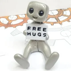Tiny Robot Figure with Slogan - Your Anxiety is A Lying H*e Robot, Inspirational Cute Fun Office Desk Decorations