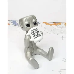 Tiny Robot Figure with Slogan - Your Anxiety is A Lying H*e Robot, Inspirational Cute Fun Office Desk Decorations