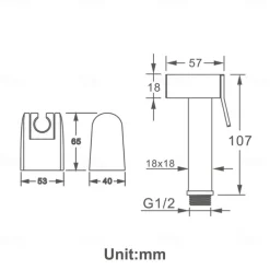 Ti-PVD Gold Handheld Bidet Sprayer with ABS Base and 1.5m Hose