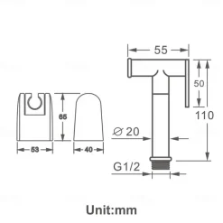 Ti-PVD Gold Handheld Bidet Sprayer with ABS Base and 1.5m Hose