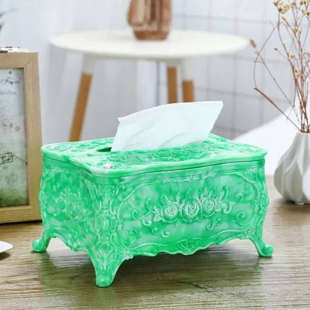 Tissue Box Holder, Vintage Toilet Paper Holder, Elegant Acrylic Facial Tissue Napkin Dispenser Holder For Bedroom, Coffee Table, Bathroom, Home, Restaurant, Wedding