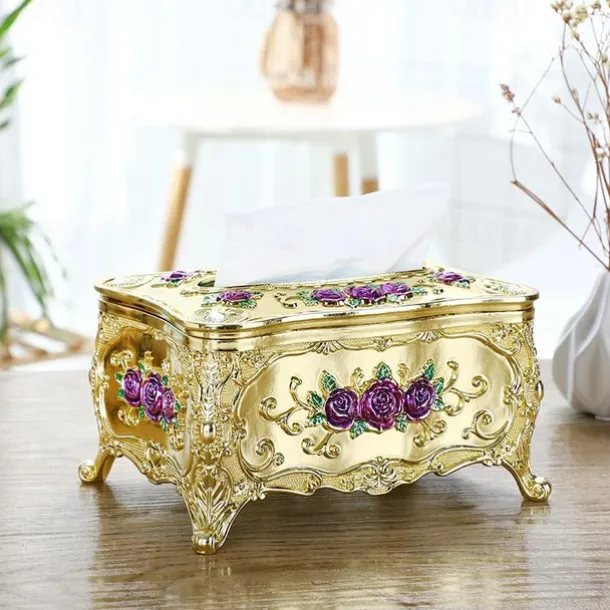 Tissue Box Holder, Vintage Toilet Paper Holder, Elegant Acrylic Facial Tissue Napkin Dispenser Holder For Bedroom, Coffee Table, Bathroom, Home, Restaurant, Wedding