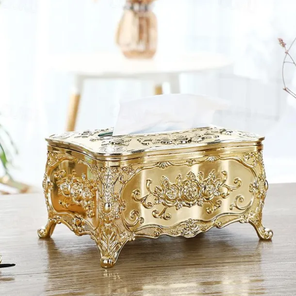 Tissue Box Holder, Vintage Toilet Paper Holder, Elegant Acrylic Facial Tissue Napkin Dispenser Holder For Bedroom, Coffee Table, Bathroom, Home, Restaurant, Wedding