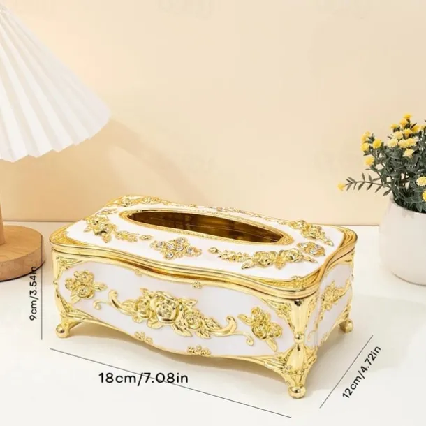 Tissue Box Holder, Vintage Toilet Paper Holder, Elegant Acrylic Facial Tissue Napkin Dispenser Holder For Bedroom, Coffee Table, Bathroom, Home, Restaurant, Wedding