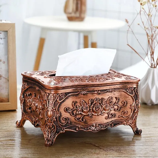 Tissue Box Holder, Vintage Toilet Paper Holder, Elegant Acrylic Facial Tissue Napkin Dispenser Holder For Bedroom, Coffee Table, Bathroom, Home, Restaurant, Wedding