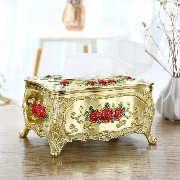 Tissue Box Holder, Vintage Toilet Paper Holder, Elegant Acrylic Facial Tissue Napkin Dispenser Holder For Bedroom, Coffee Table, Bathroom, Home, Restaurant, Wedding