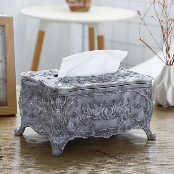 Tissue Box Holder, Vintage Toilet Paper Holder, Elegant Acrylic Facial Tissue Napkin Dispenser Holder For Bedroom, Coffee Table, Bathroom, Home, Restaurant, Wedding