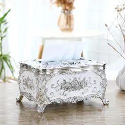 Tissue Box Holder, Vintage Toilet Paper Holder, Elegant Acrylic Facial Tissue Napkin Dispenser Holder For Bedroom, Coffee Table, Bathroom, Home, Restaurant, Wedding