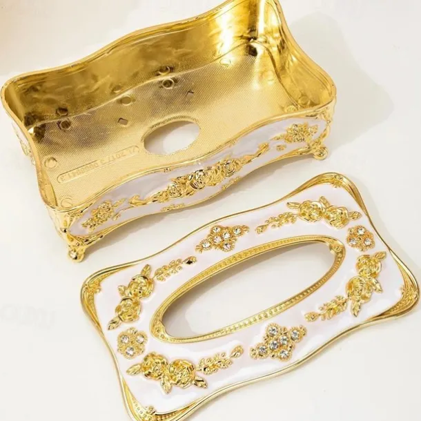 Tissue Box Holder, Vintage Toilet Paper Holder, Elegant Acrylic Facial Tissue Napkin Dispenser Holder For Bedroom, Coffee Table, Bathroom, Home, Restaurant, Wedding