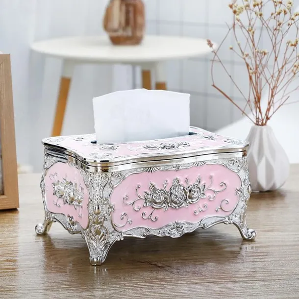 Tissue Box Holder, Vintage Toilet Paper Holder, Elegant Acrylic Facial Tissue Napkin Dispenser Holder For Bedroom, Coffee Table, Bathroom, Home, Restaurant, Wedding