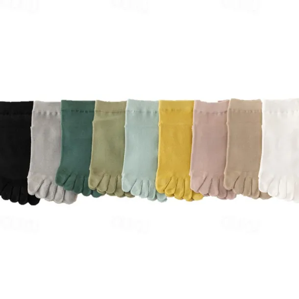 Toe Socks Solid One Size Socks for Women Solid Colored Spring Summer
