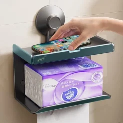 Toilet Brush and Holder, Paper Towel Holder, Suction Cup Bath Hardware Set, Bathroom Accessories Wall-Mounted