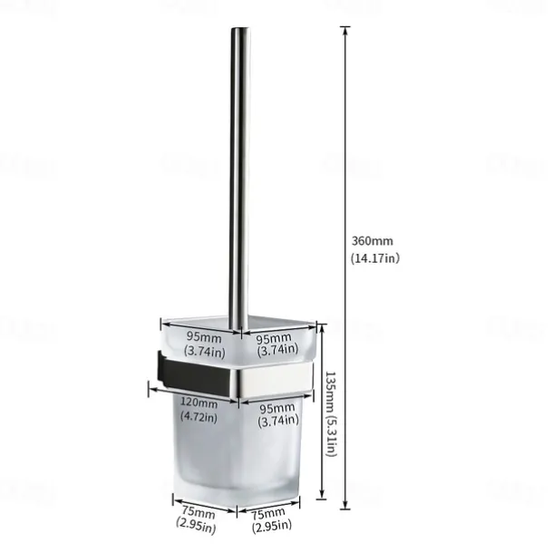 Toilet Brush Holder New Design Stainless Steel Bathroom Accessory Wall Mounted 1pc