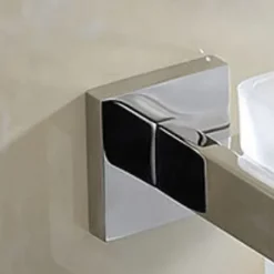 Toilet Brush Holder Set with Base New Design Modern Stainless Steel Wall Mounted Silvery 1pc