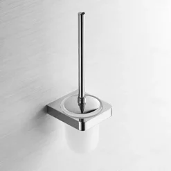 Toilet Brush Set Include Toilet Brush and Toilet Brush Holder New Design Brass for Bathroom Decoration Wall Mounted Chrome 1pc