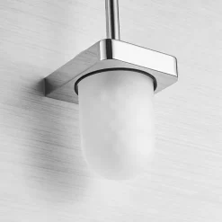 Toilet Brush Set Include Toilet Brush and Toilet Brush Holder New Design Brass for Bathroom Decoration Wall Mounted Chrome 1pc