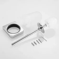 Toilet Brush Set Include Toilet Brush and Toilet Brush Holder New Design Brass for Bathroom Decoration Wall Mounted Chrome 1pc