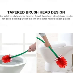 Toilet Brush with Holder, Red Cherry Shape, Long Handle Bathroom Cleaning Tool, Thick Bristles for Deep Cleaning, Rust-Resistant, Leakproof Base for Storage & Organization