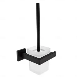 Toilet Brush with Holder, Stainless Steel Wall Mounted Rubber Painted Toilet Bowl Brush and Holder for Bathroom
